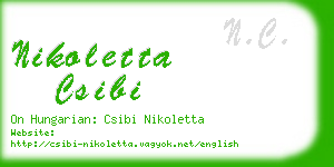 nikoletta csibi business card